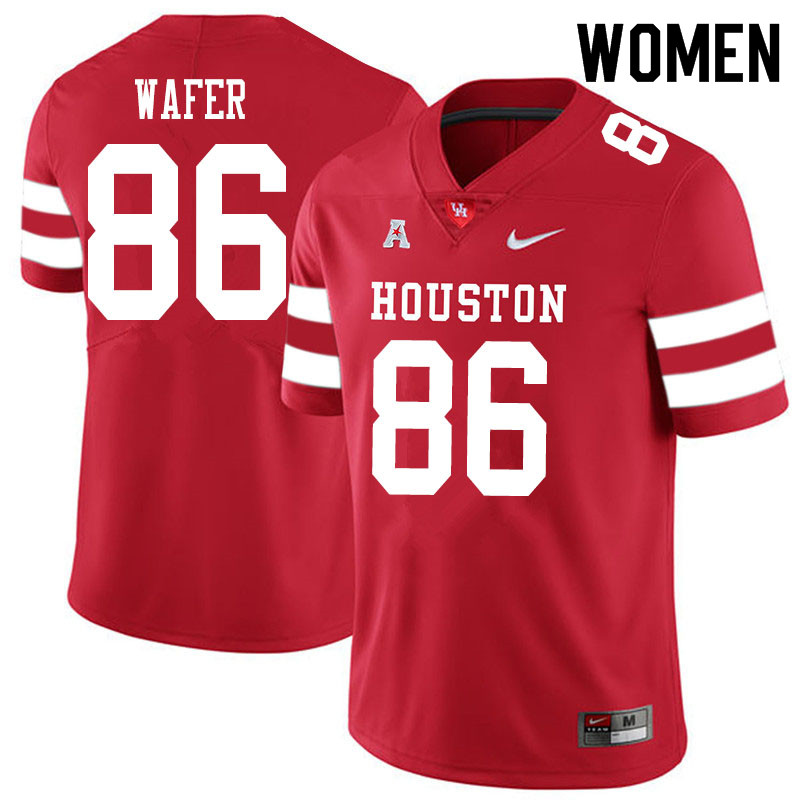 Women #86 Khiyon Wafer Houston Cougars College Football Jerseys Sale-Red - Click Image to Close